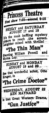 Princess Theatre - Aug 16 1934 Chelsea Standard